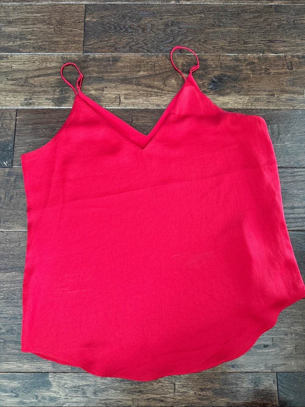 Express Red V-Neck Spaghetti Strap Tank Top